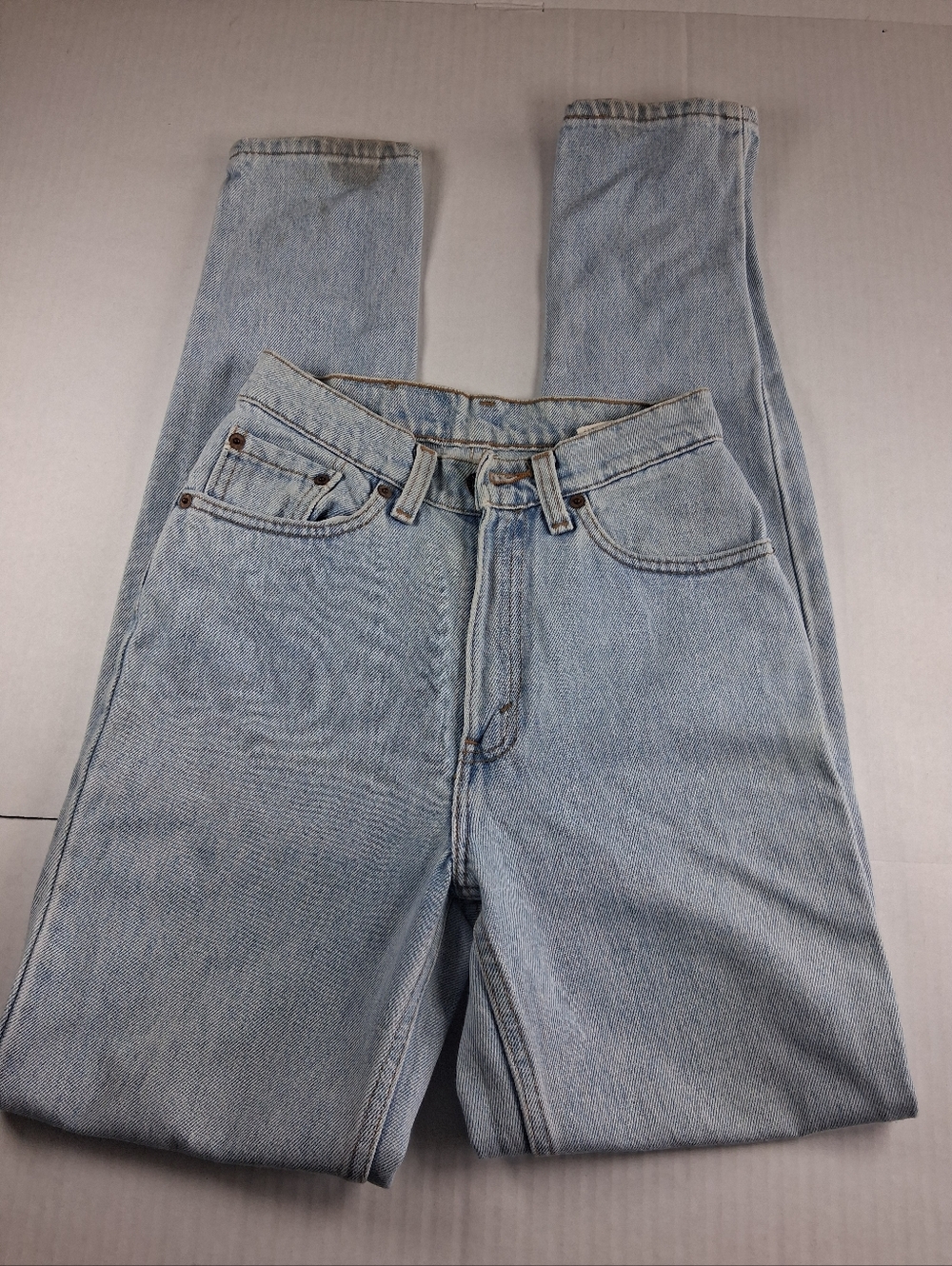 Levi's 512 Slim Fit Tapered Leg Light Wash Jeans Junior 3 Long (32 length) 90s